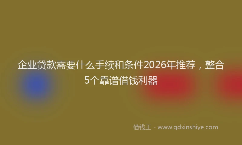 企业贷款需要什么手续和条件2026年推荐,整合5个靠谱借钱利器