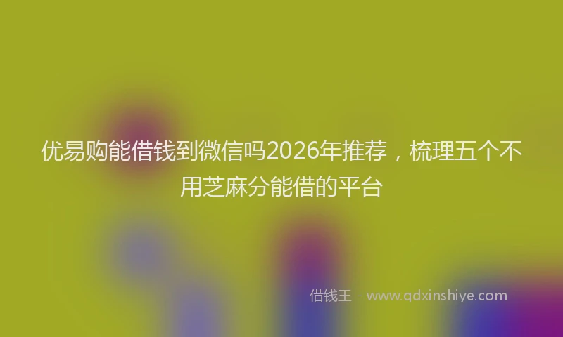 优易购能借钱到微信吗2026年推荐,梳理五个不用芝麻分能借的平台