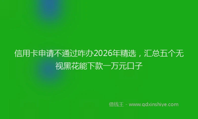 信用卡申请不通过咋办2026年精选，汇总五个无视黑花能下款一万元口子