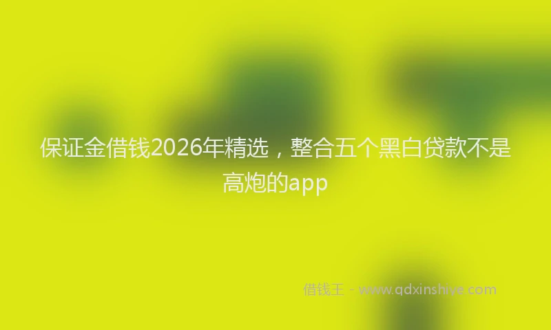 保证金借钱2026年精选，整合五个黑白贷款不是高炮的app