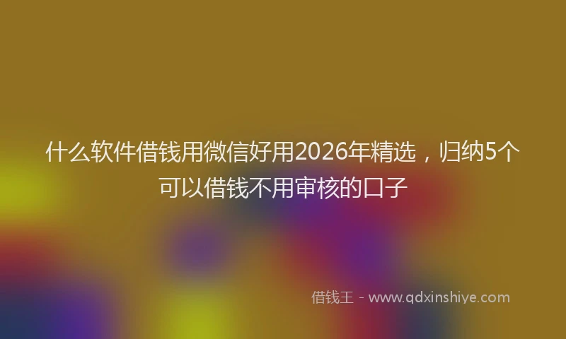 什么软件借钱用微信好用2026年精选，归纳5个可以借钱不用审核的口子