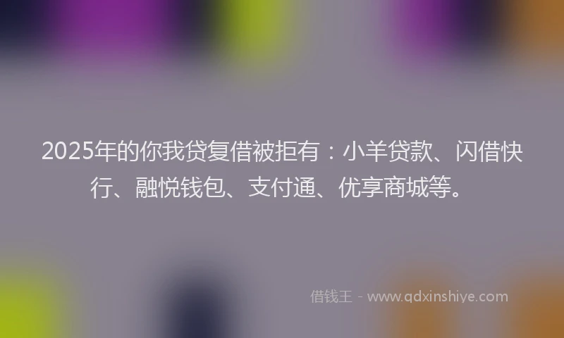 2025年的你我贷复借被拒有：小羊贷款、闪借快行、融悦钱包、支付通、优享商城等。