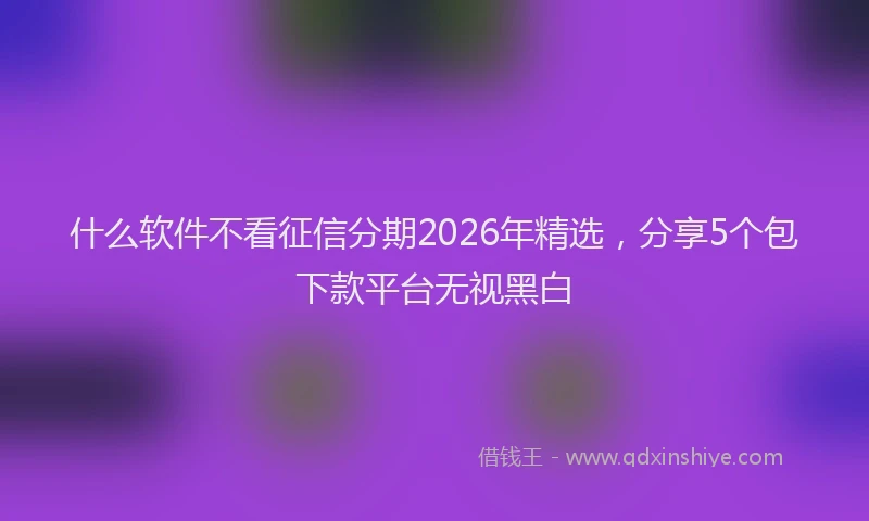 什么软件不看征信分期2026年精选，分享5个包下款平台无视黑白