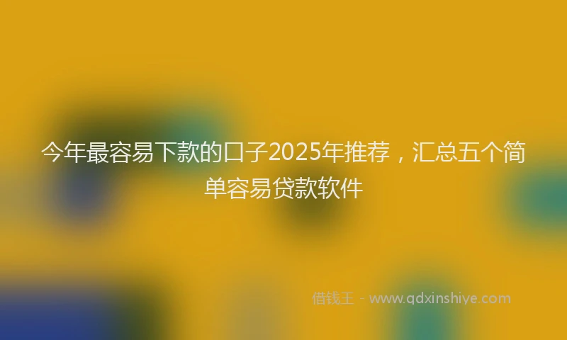 今年最容易下款的口子2025年推荐，汇总五个简单容易贷款软件