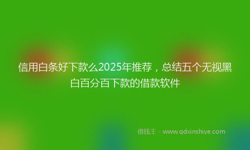 信用白条好下款么2025年推荐，总结五个无视黑白百分百下款的借款软件