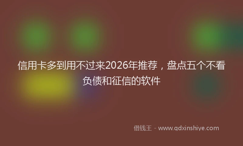 信用卡多到用不过来2026年推荐,盘点五个不看负债和征信的软件