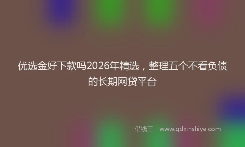 优选金好下款吗2026年精选,整理五个不看负债的长期网贷平台