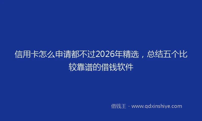 信用卡怎么申请都不过2026年精选，总结五个比较靠谱的借钱软件