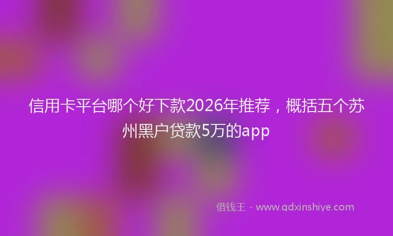 信用卡平台哪个好下款2026年推荐,概括五个苏州黑户贷款5万的app