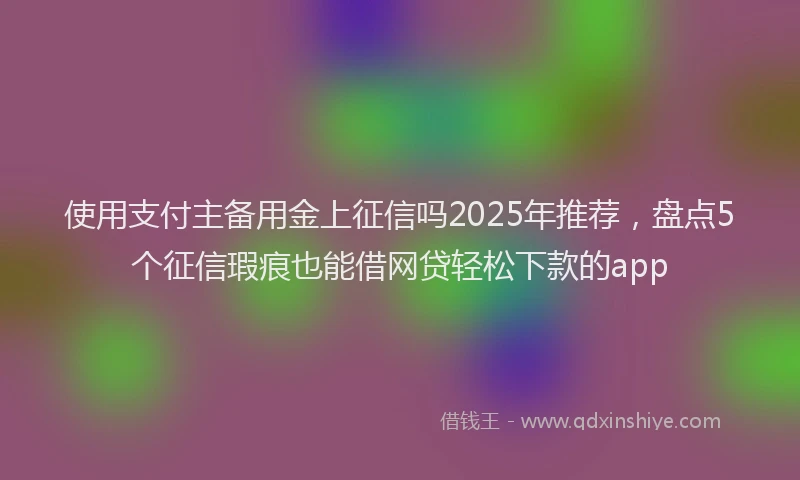 使用支付主备用金上征信吗2025年推荐,盘点5个征信瑕疵也能借网贷轻松下款的app