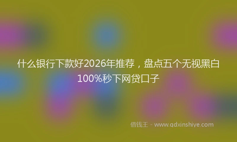 什么银行下款好2026年推荐，盘点五个无视黑白100%秒下网贷口子