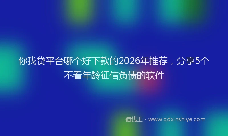 你我贷平台哪个好下款的2026年推荐，分享5个不看年龄征信负债的软件