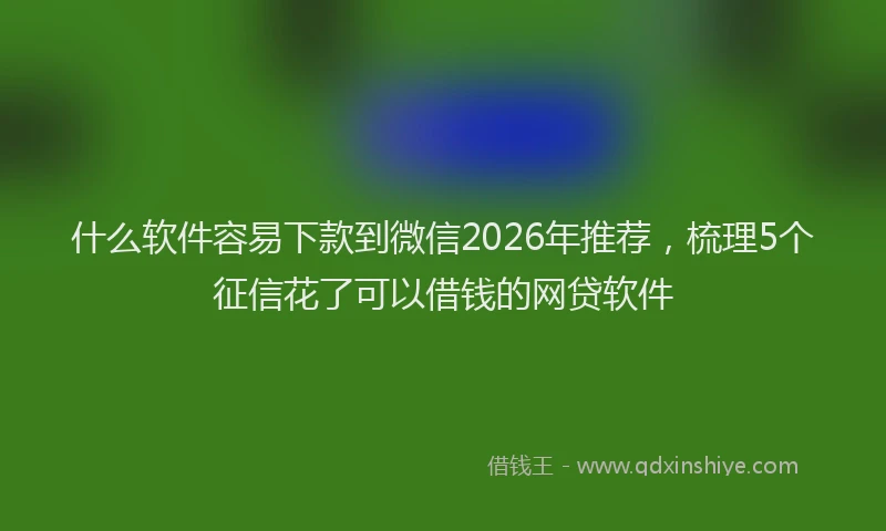 什么软件容易下款到微信2026年推荐，梳理5个征信花了可以借钱的网贷软件
