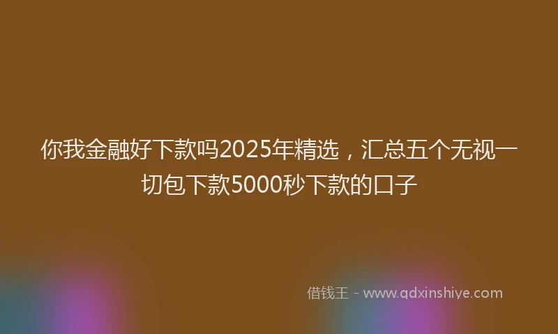 你我金融好下款吗2025年精选，汇总五个无视一切包下款5000秒下款的口子