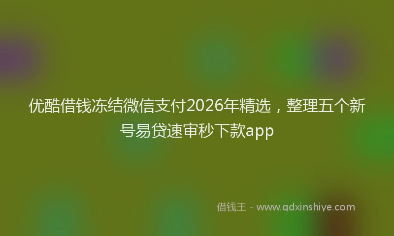 优酷借钱冻结微信支付2026年精选，整理五个新号易贷速审秒下款app