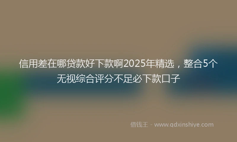 信用差在哪贷款好下款啊2025年精选,整合5个无视综合评分不足必下款口子