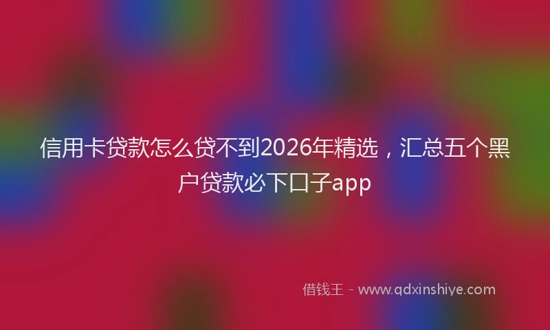 信用卡贷款怎么贷不到2026年精选，汇总五个黑户贷款必下口子app