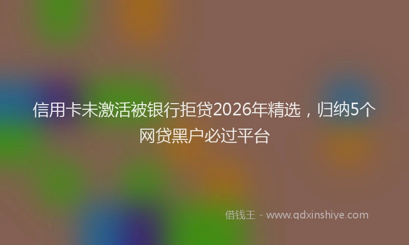 信用卡未激活被银行拒贷2026年精选，归纳5个网贷黑户必过平台