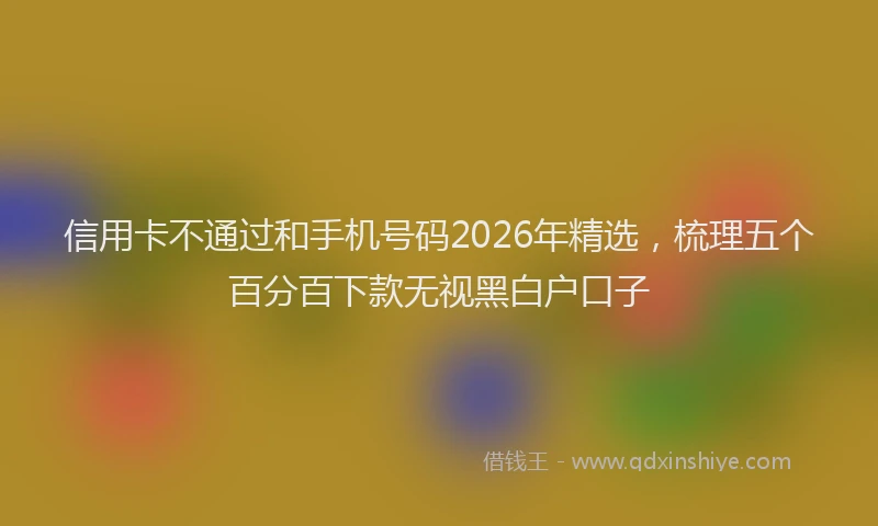 信用卡不通过和手机号码2026年精选，梳理五个百分百下款无视黑白户口子