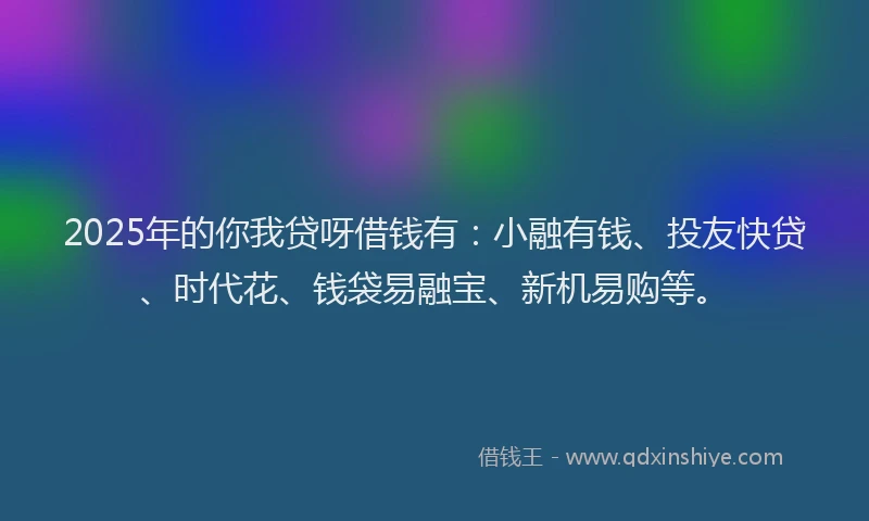 2025年的你我贷呀借钱有:小融有钱、投友快贷、时代花、钱袋易融宝、新机易购等。