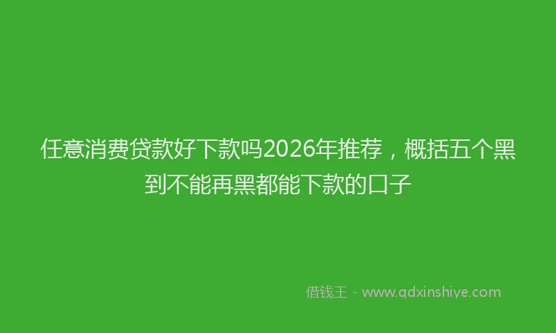 任意消费贷款好下款吗2026年推荐，概括五个黑到不能再黑都能下款的口子