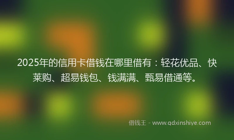 2025年的信用卡借钱在哪里借有：轻花优品、快莱购、超易钱包、钱满满、甄易借通等。