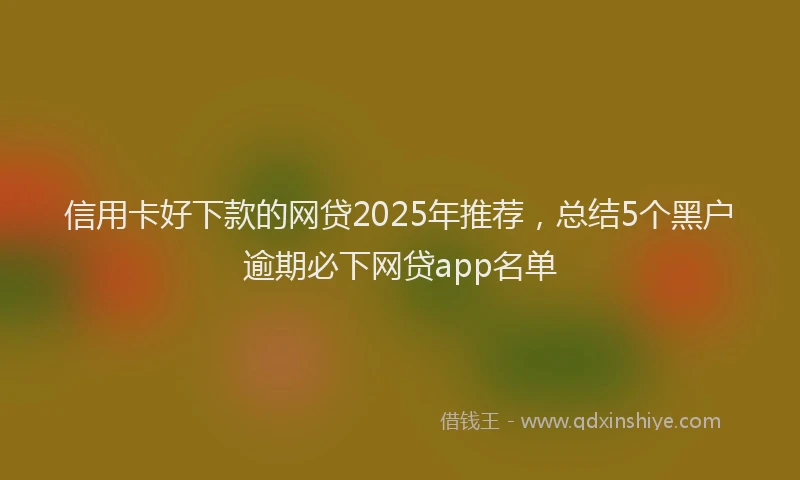 信用卡好下款的网贷2025年推荐，总结5个黑户逾期必下网贷app名单