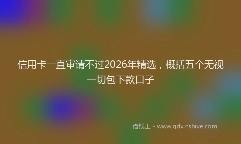 信用卡一直审请不过2026年精选，概括五个无视一切包下款口子