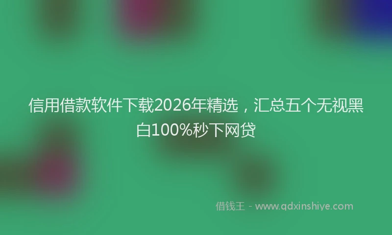 信用借款软件下载2026年精选，汇总五个无视黑白100%秒下网贷