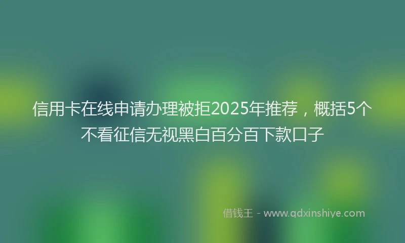 信用卡在线申请办理被拒2025年推荐，概括5个不看征信无视黑白百分百下款口子