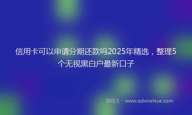 信用卡可以申请分期还款吗2025年精选，整理5个无视黑白户最新口子