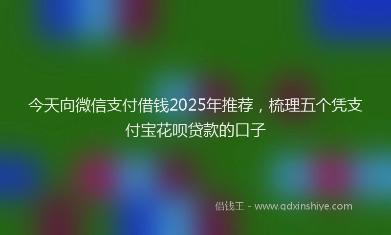 今天向微信支付借钱2025年推荐，梳理五个凭支付宝花呗贷款的口子