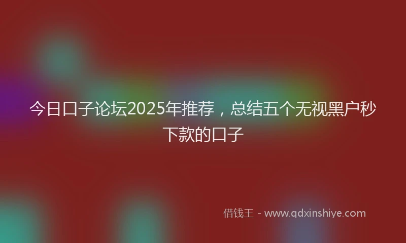 今日口子论坛2025年推荐，总结五个无视黑户秒下款的口子