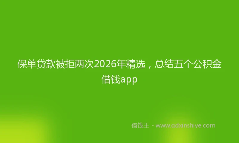 保单贷款被拒两次2026年精选，总结五个公积金借钱app