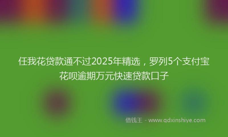 任我花贷款通不过2025年精选,罗列5个支付宝花呗逾期万元快速贷款口子