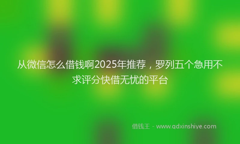 从微信怎么借钱啊2025年推荐，罗列五个急用不求评分快借无忧的平台