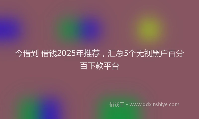今借到 借钱2025年推荐，汇总5个无视黑户百分百下款平台