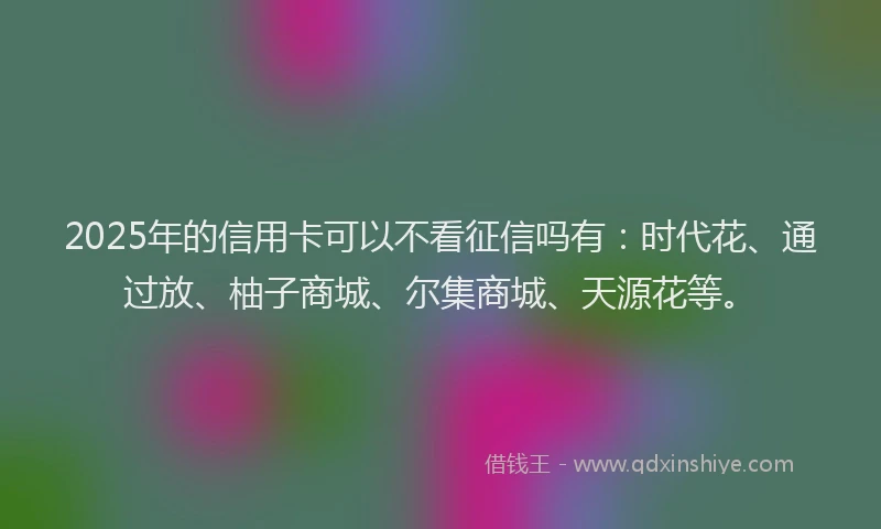 2025年的信用卡可以不看征信吗有：时代花、通过放、柚子商城、尔集商城、天源花等。