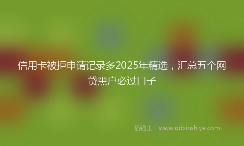 信用卡被拒申请记录多2025年精选，汇总五个网贷黑户必过口子