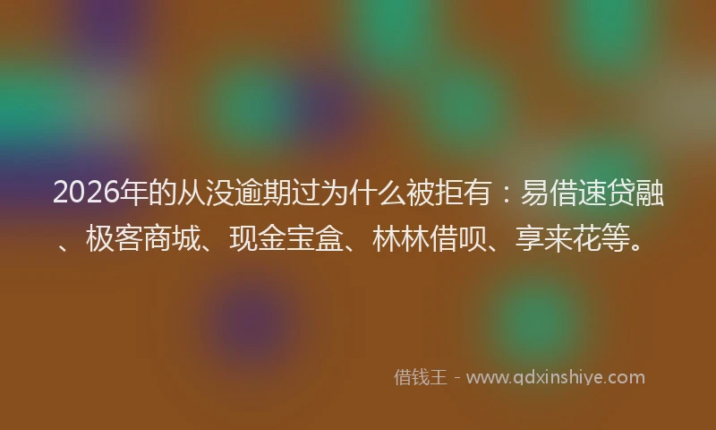 2026年的从没逾期过为什么被拒有:易借速贷融、极客商城、现金宝盒、林林借呗、享来花等。