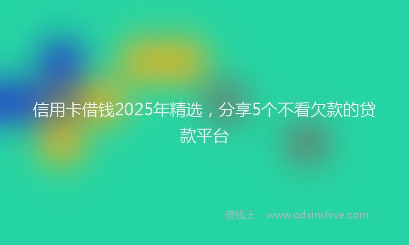 信用卡借钱2025年精选，分享5个不看欠款的贷款平台