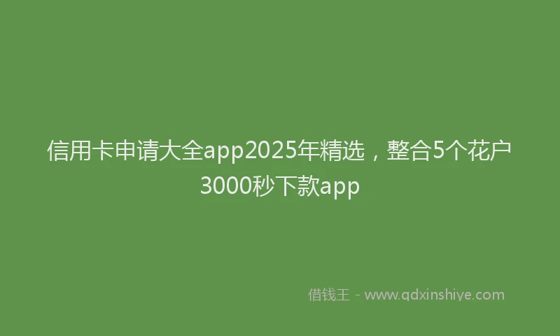 信用卡申请大全app2025年精选,整合5个花户3000秒下款app