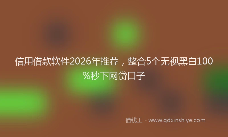 信用借款软件2026年推荐，整合5个无视黑白100%秒下网贷口子