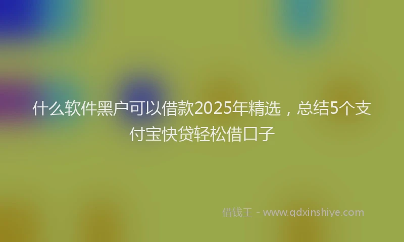什么软件黑户可以借款2025年精选，总结5个支付宝快贷轻松借口子