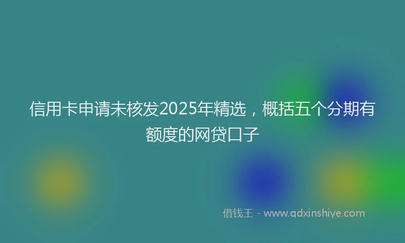 信用卡申请未核发2025年精选，概括五个分期有额度的网贷口子