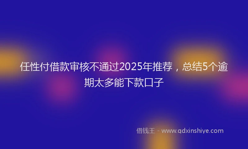 任性付借款审核不通过2025年推荐，总结5个逾期太多能下款口子