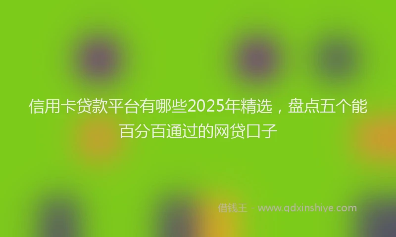 信用卡贷款平台有哪些2025年精选，盘点五个能百分百通过的网贷口子