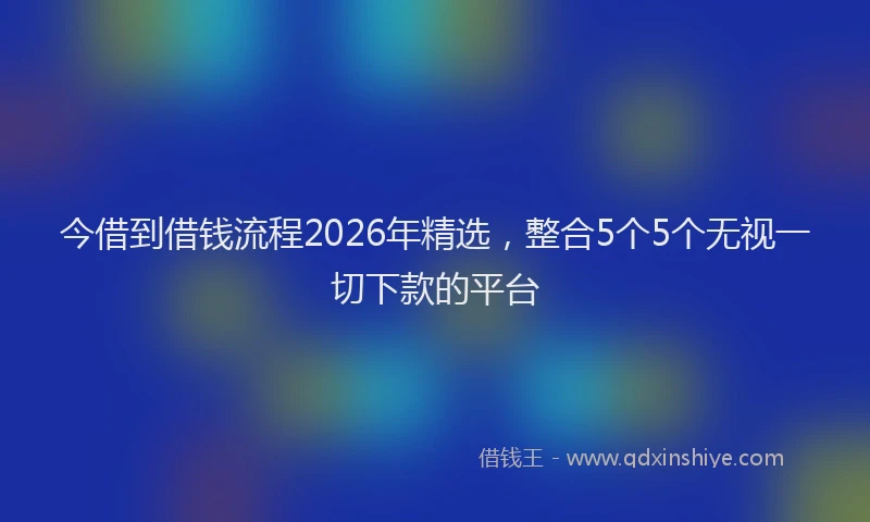 今借到借钱流程2026年精选，整合5个5个无视一切下款的平台