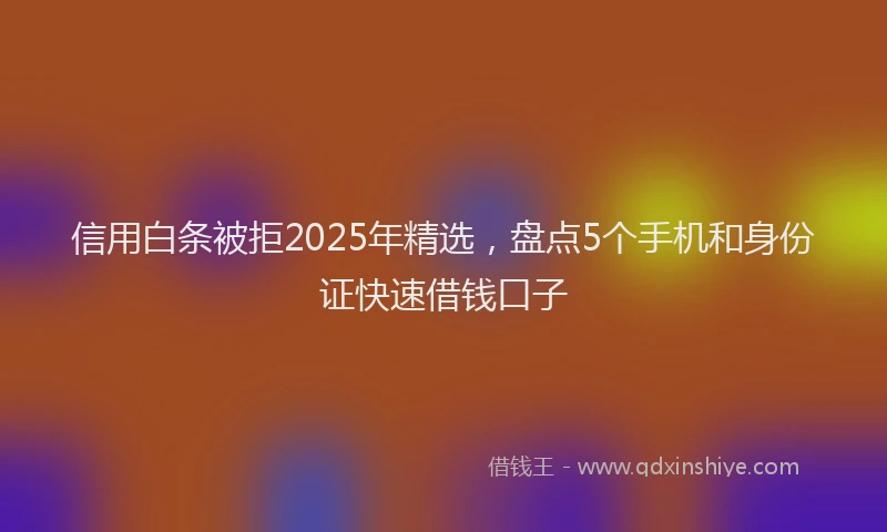 信用白条被拒2025年精选，盘点5个手机和身份证快速借钱口子