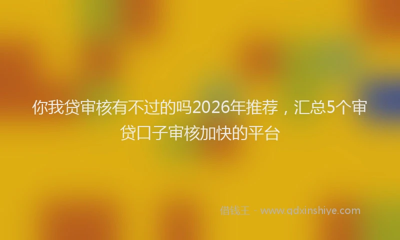 你我贷审核有不过的吗2026年推荐，汇总5个审贷口子审核加快的平台